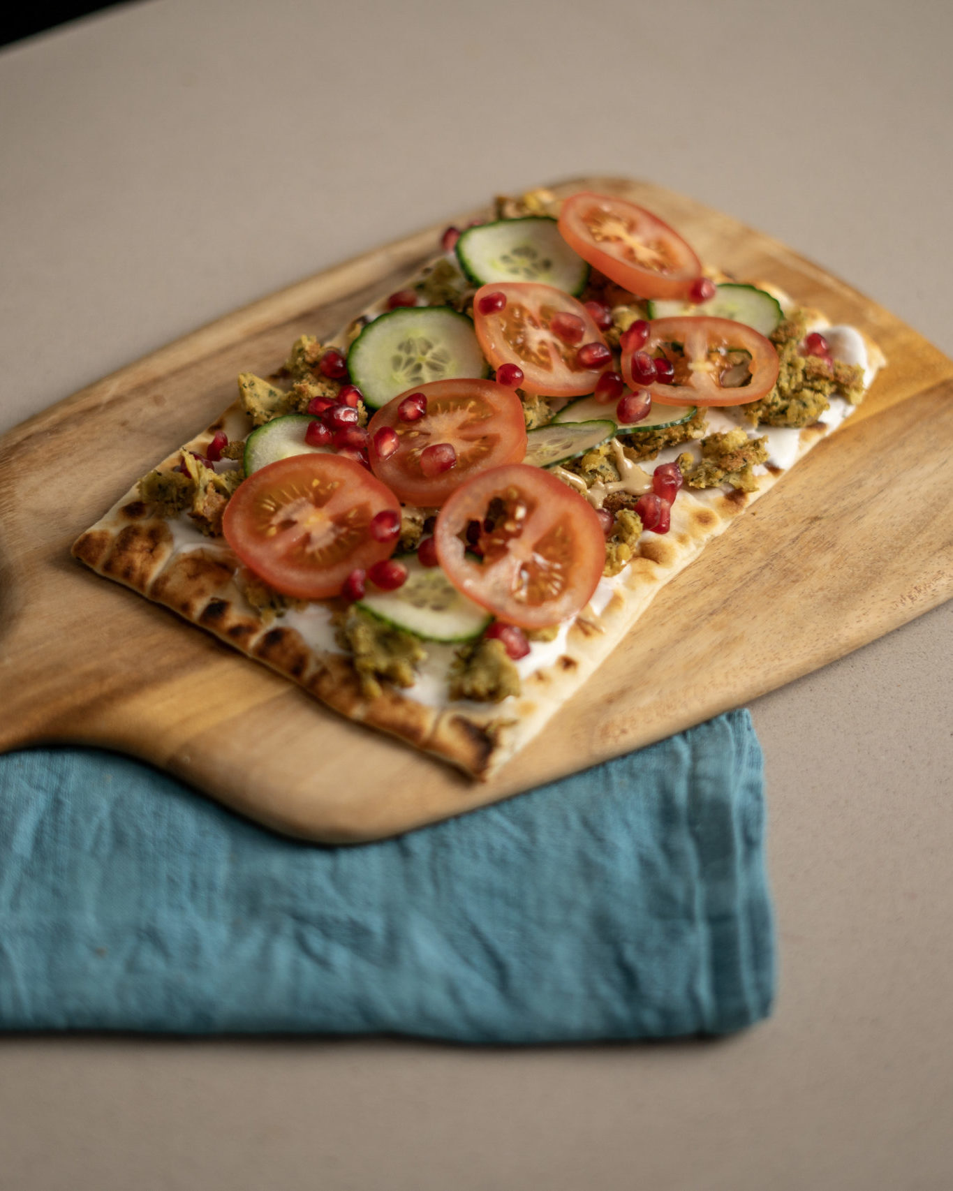 Falafel Salad Flatbread Lunch Recipe | Deli Kitchen