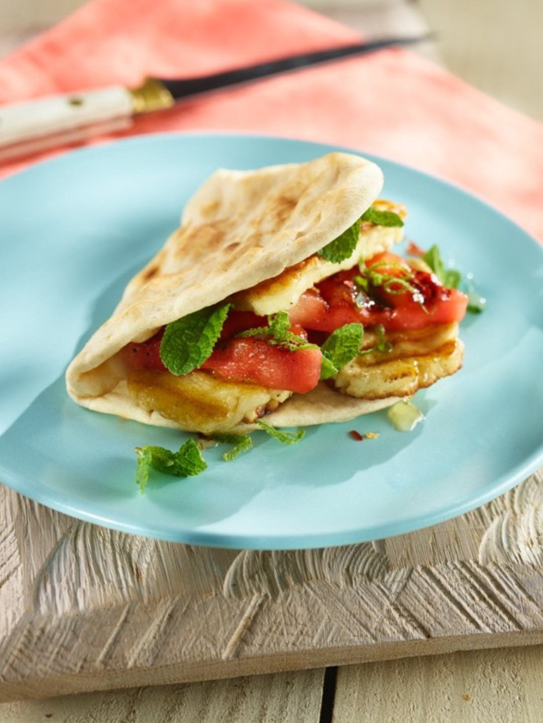Halloumi, Watermelon &amp; Mint Flatbread Recipe | Deli Kitchen