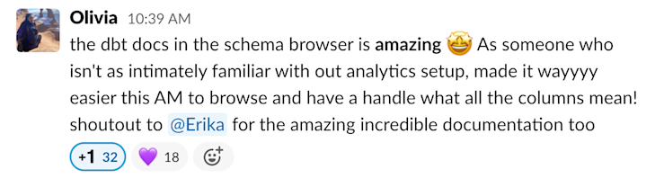 Now that’s a Slack message I like to see!