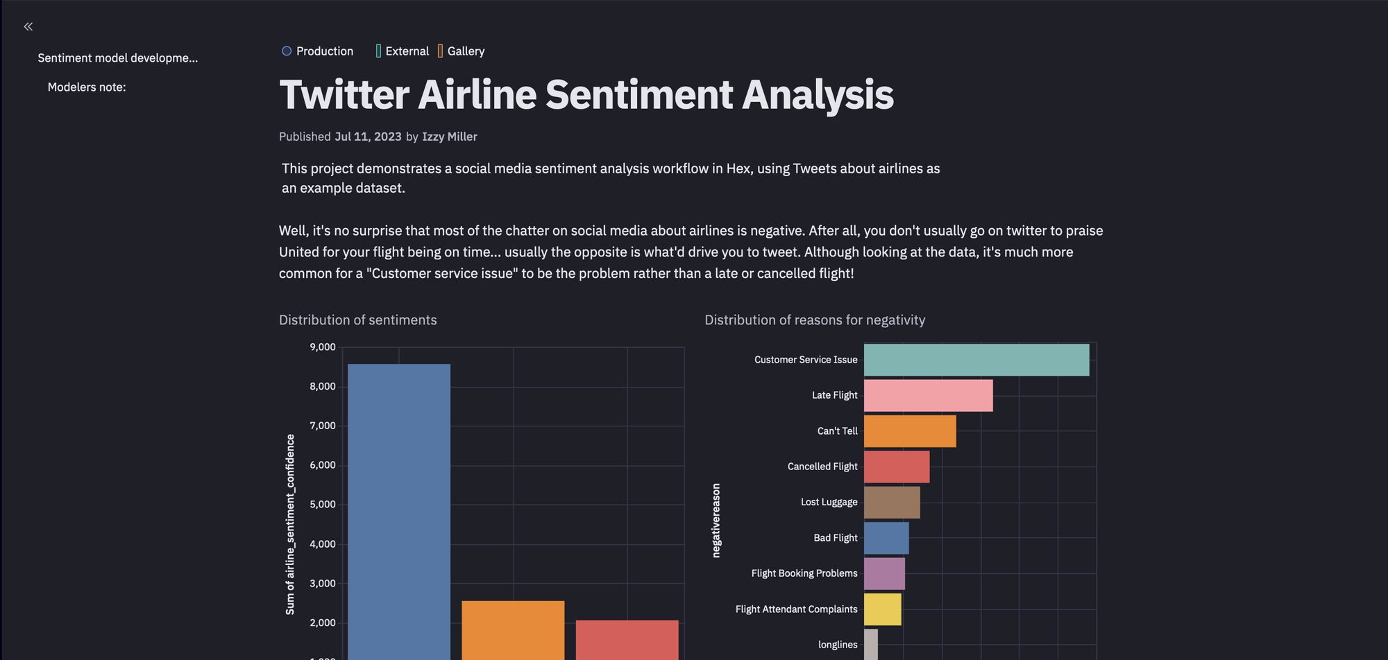 Sentiment analysis preview app