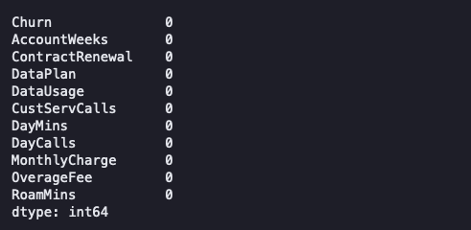 null values