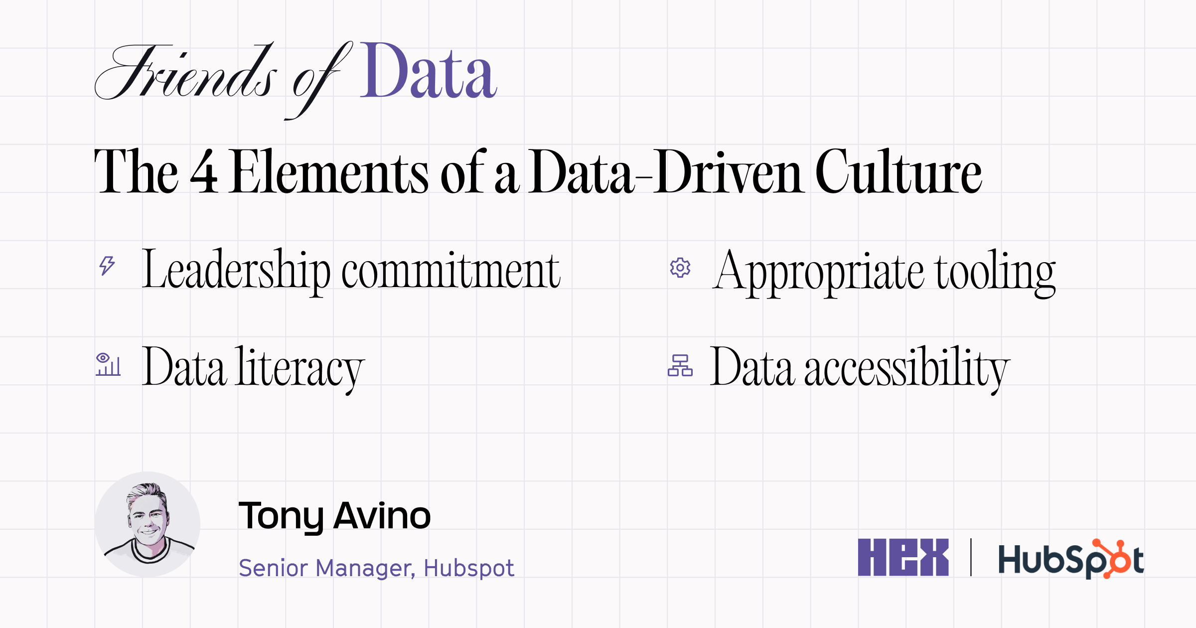 The four key elements that build data culture across an organization.