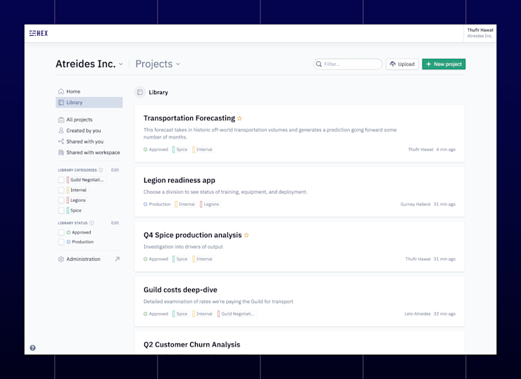 The Knowledge Library in Hex.