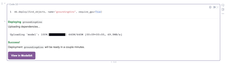 Modelbit deploy function
