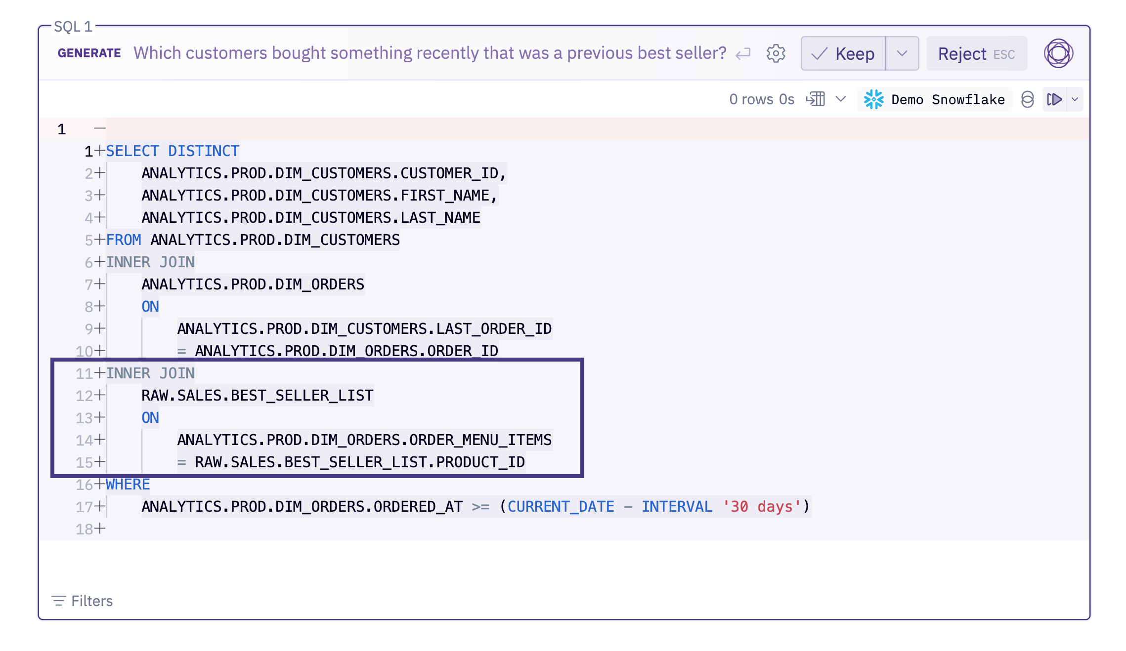 This query looks good, but fails due to joining in a seemingly correct but actually outdated table.