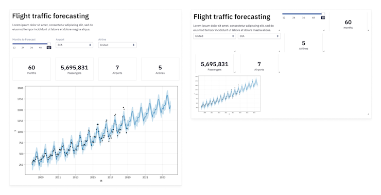 Left: A canvas app. Right: A prototype grid-backed layout 🤦♂️