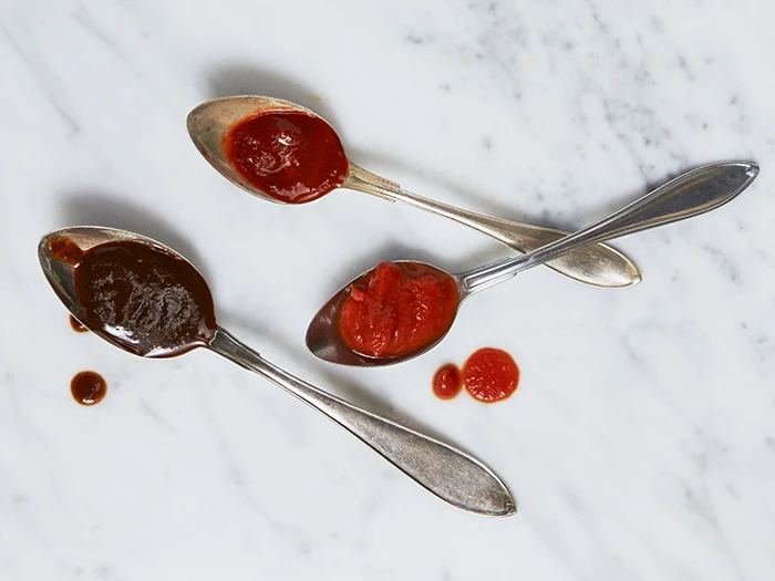 Sauces on spoons