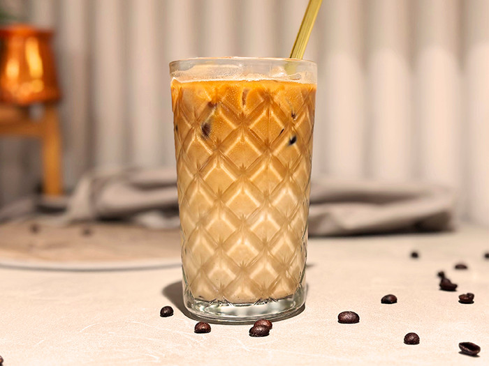 Salted honey ice latte