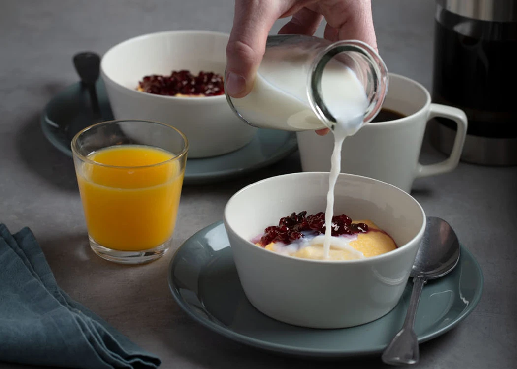 Polenta Porridge with lingonberry jam