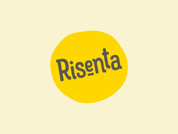 Risenta logo on yellow background