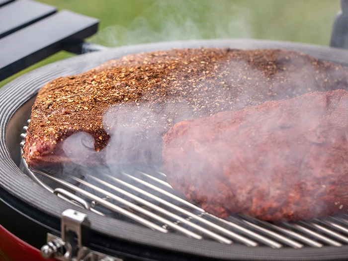 Brisket on grill