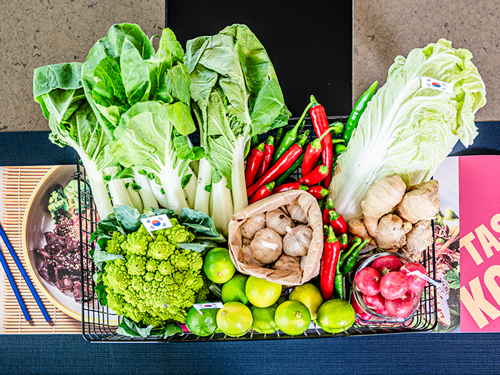 Korean style veggies in visual merchandise