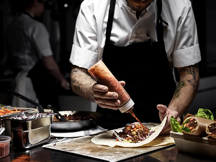 Chef preparing tortilla