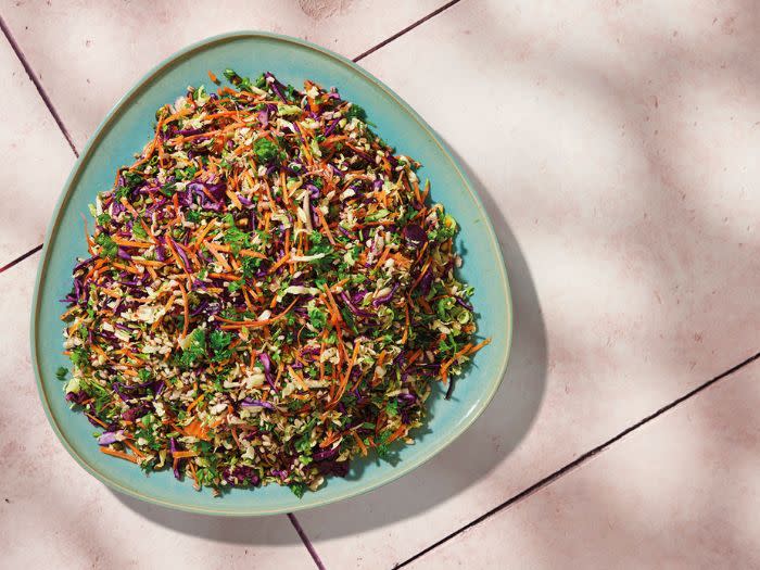 Colorful Cabbage Salad with Lentils and Seeds.​
