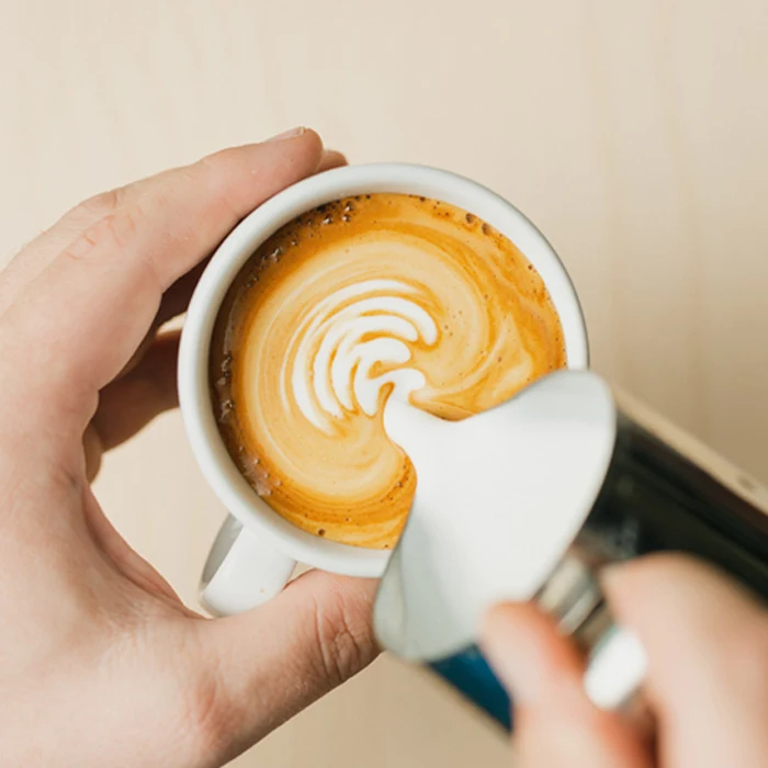 Making latte art, picture from above