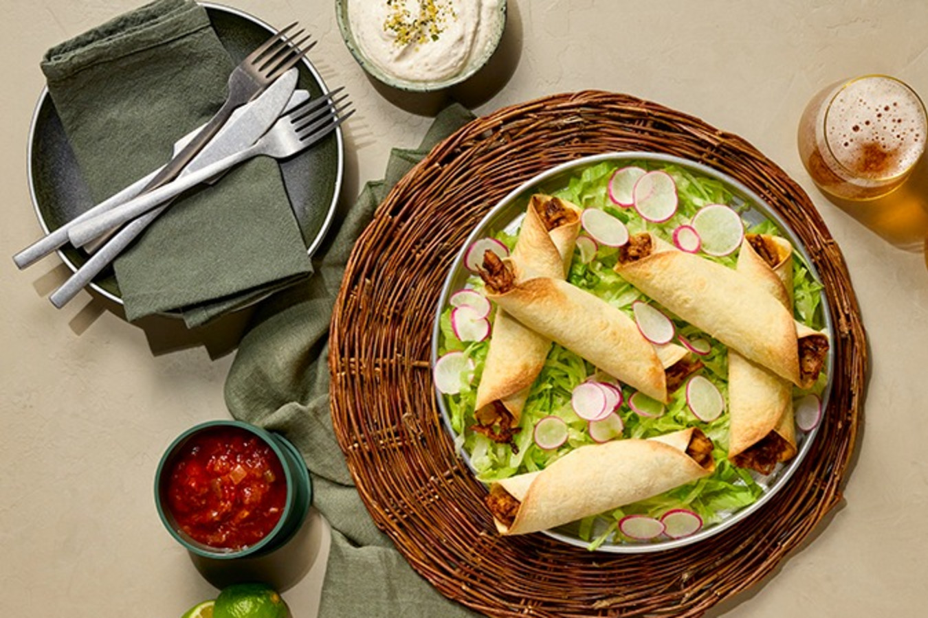 BBQ Chicken Taquitos with Ranch Dip
