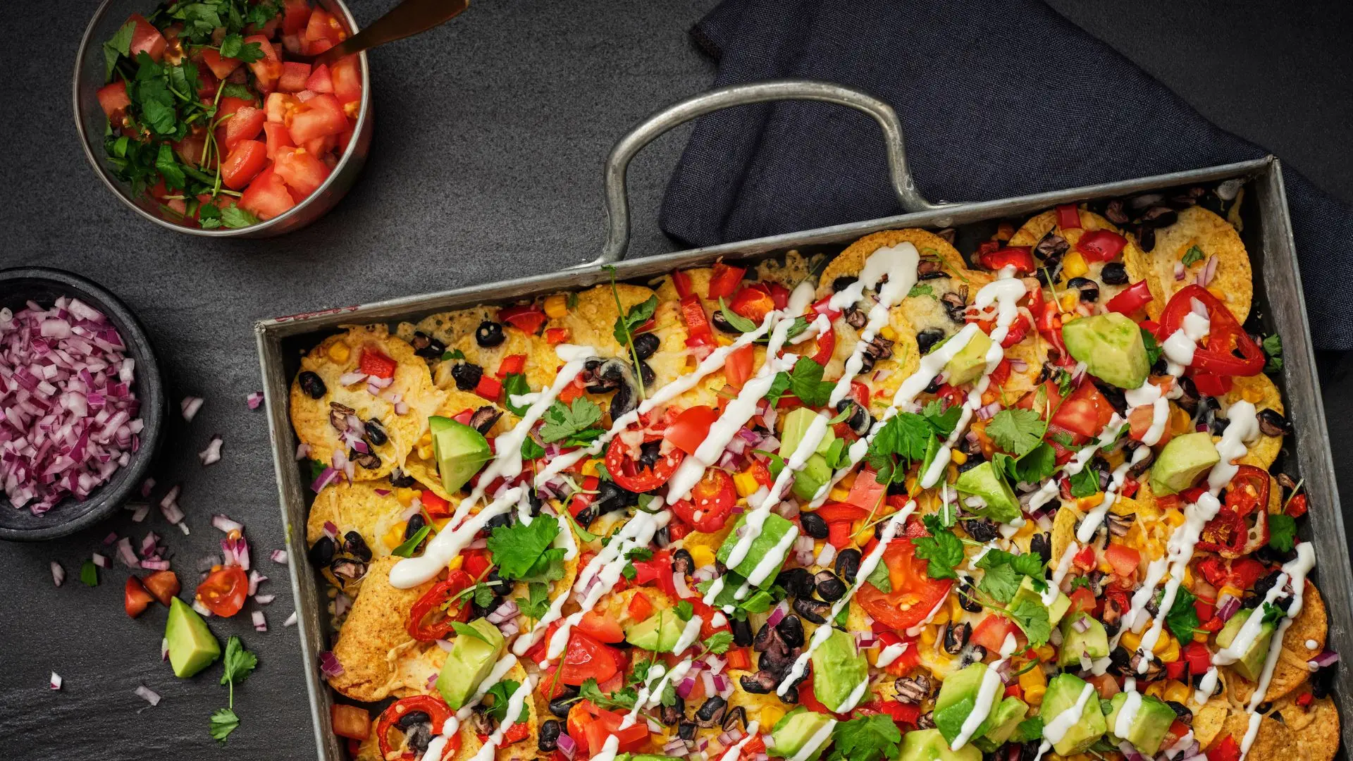 Veggie loaded nachos