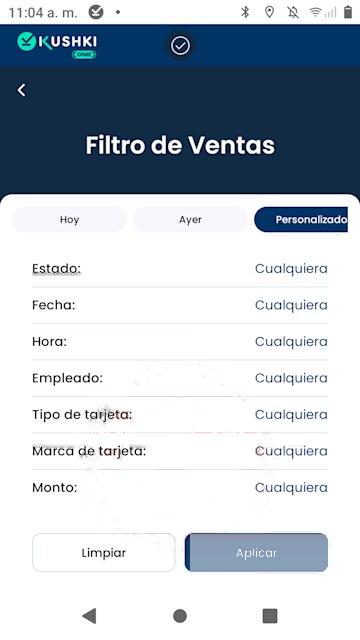 Filtro de ventas