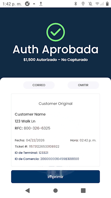 preauth aprobada