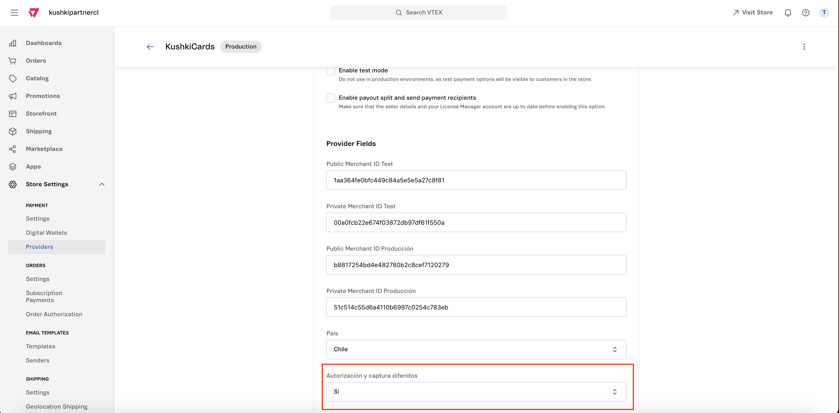 VTEX Authorization and capture payments