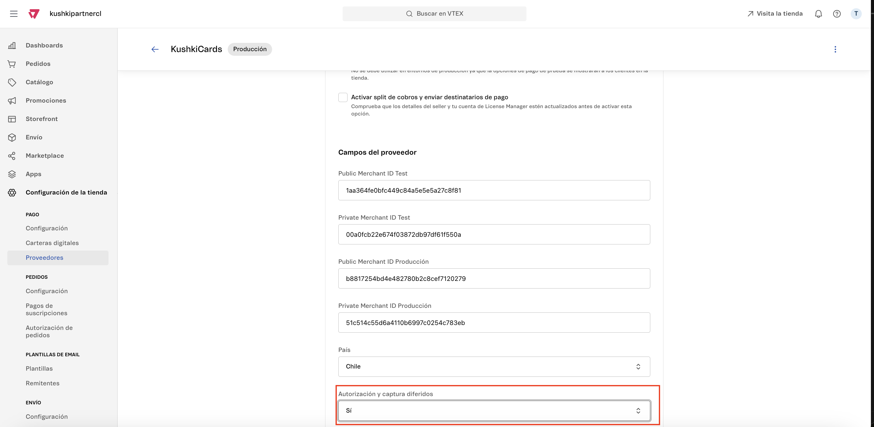 VTEX Pagos con autorización y captura 