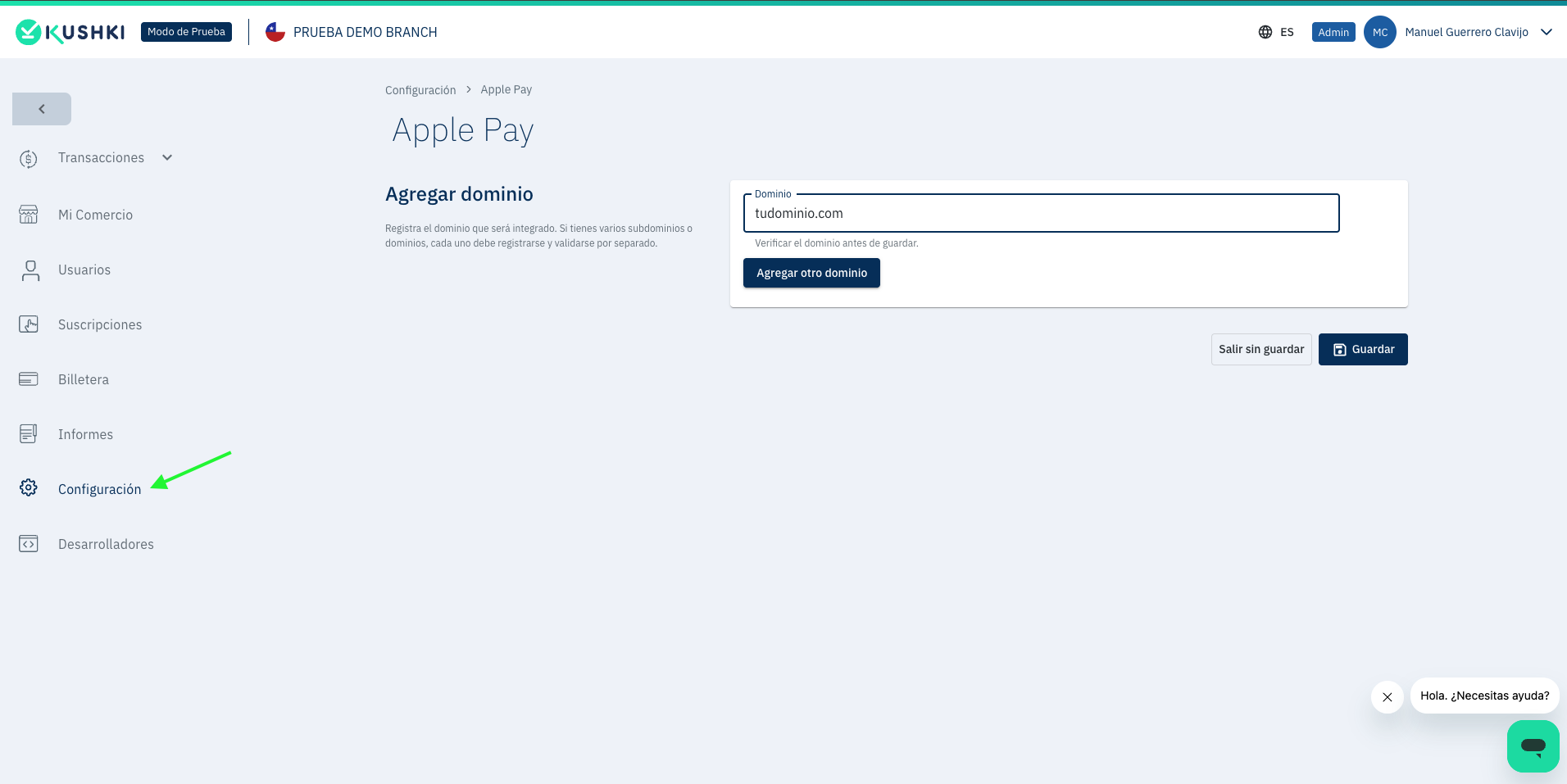  Configuracion de Apple Pay 