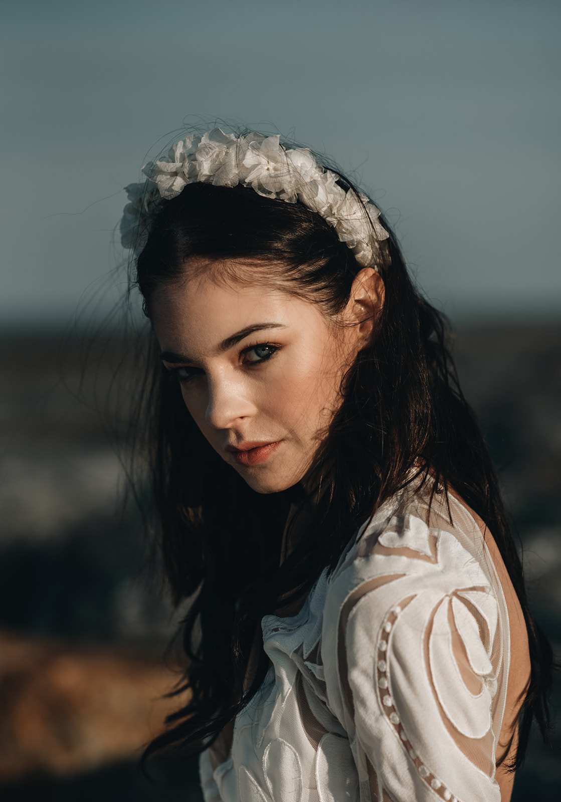 Bandeau à fleur pour coiffure cérémonie champêtre