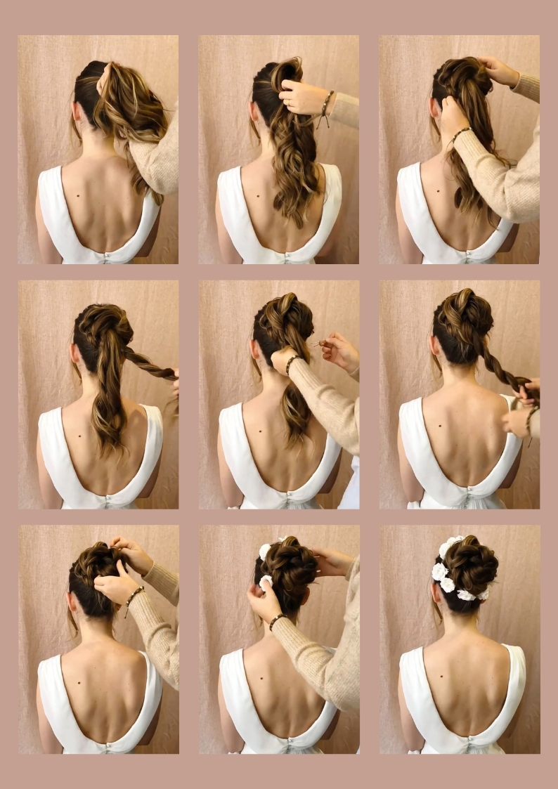 tuto chignon haut