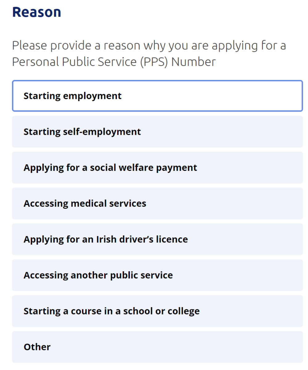 Starting employment