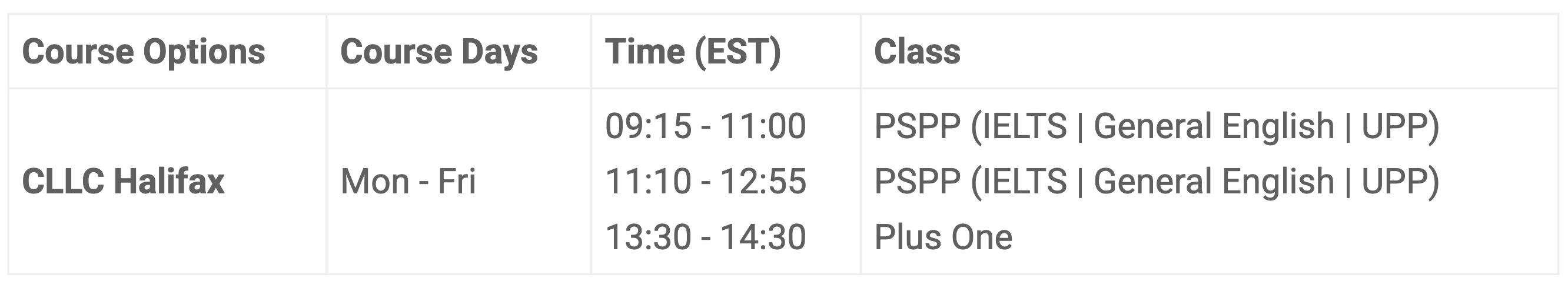 CLLC Halifax｜Public School Parents’ Programのタイムスケジュール