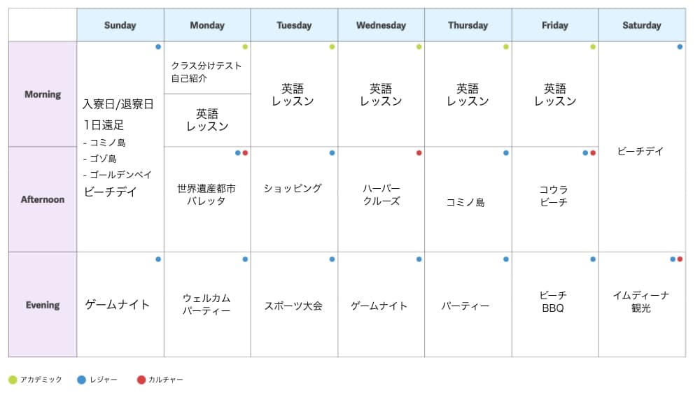 中高生夏休み留学｜2026年マルタ帯同｜スケジュール