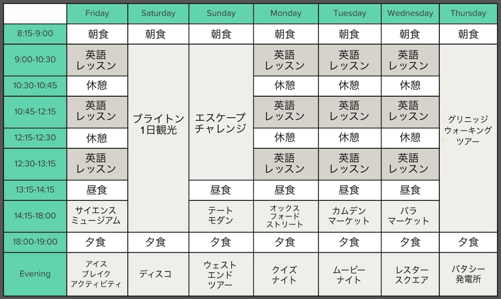 中高生夏休み留学｜2026年イギリスロンドン帯同｜スケジュール