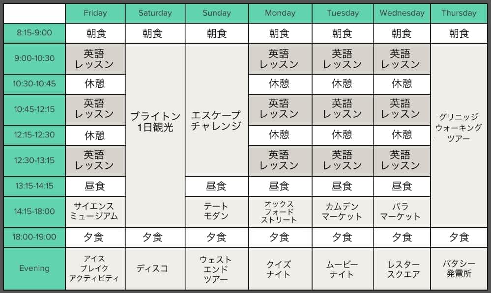 中高生夏休み留学|2026年イギリスロンドン帯同|スケジュール