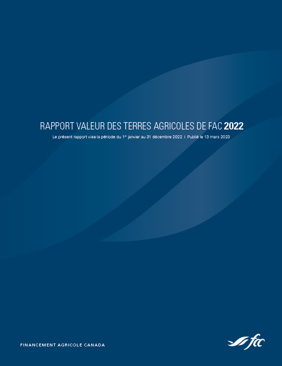 Couverture du Rapport sur la valeur des terres agricoles de FAC 2021

