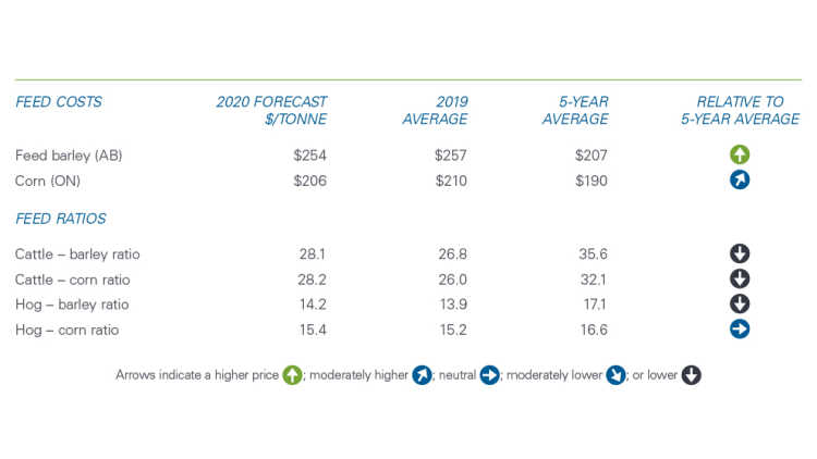 Table 2. Profitability trending up in 2020 on higher revenue projections and similar feed costs
