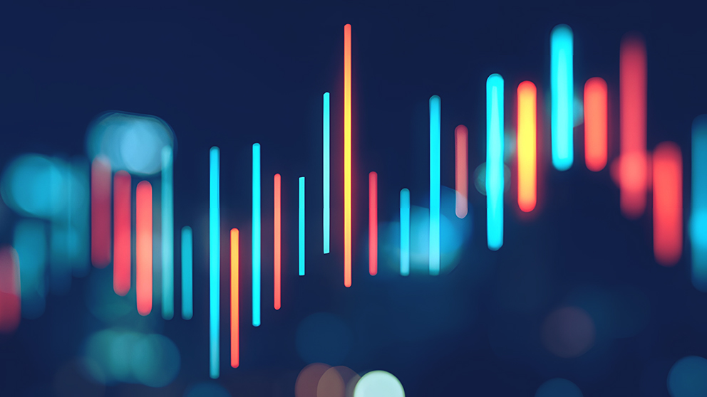 Chart overlayed on a blue background
