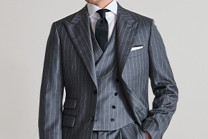 Custom Artistry: The Grey Pinstripe Suit