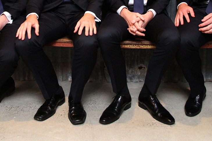 glossy shoes with suit