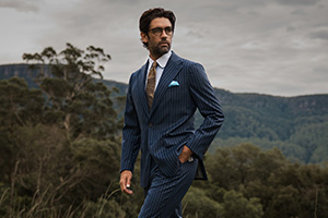 The Navy Pinstripe Power Suit