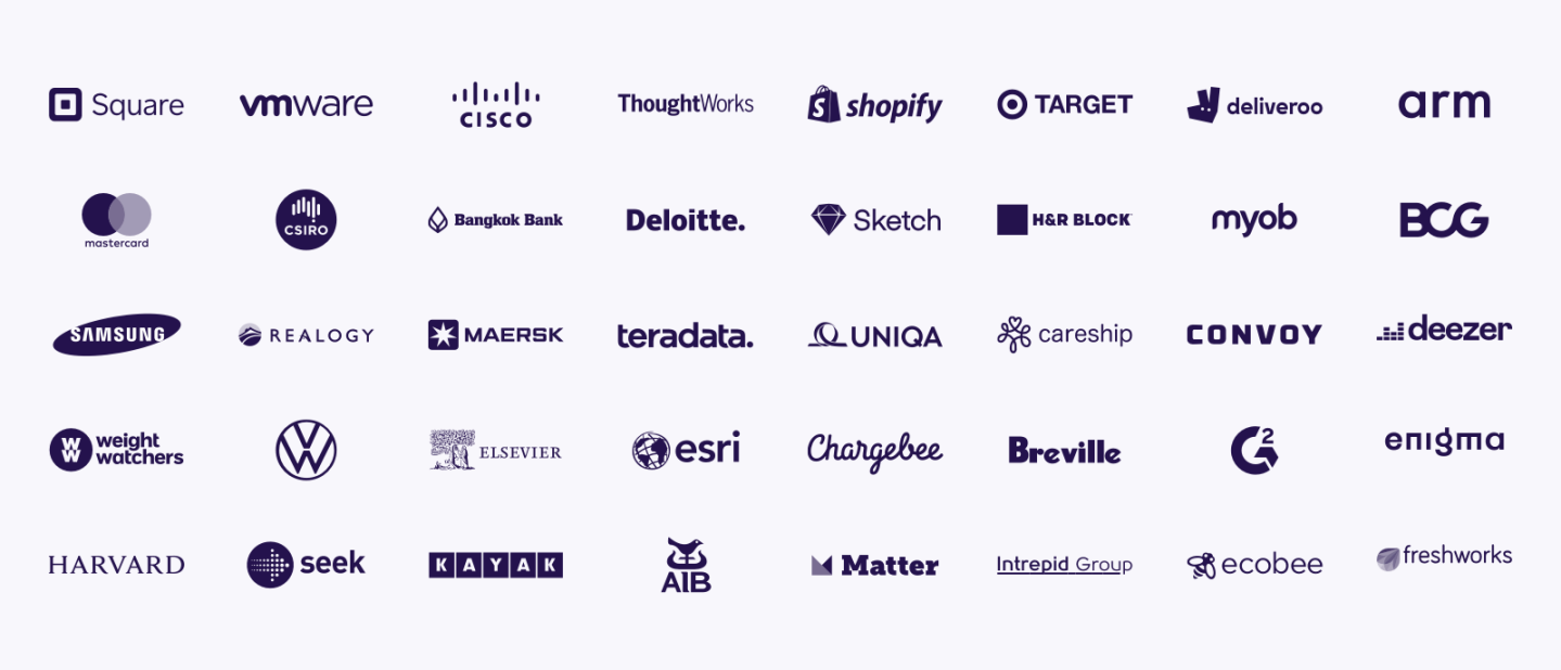 A selection of Dovetail customer logos.