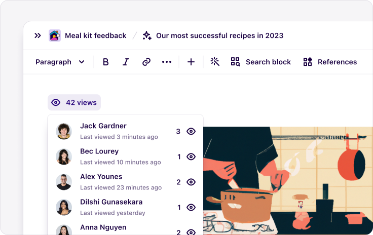 Measure the impact of your insights with view and like metrics.