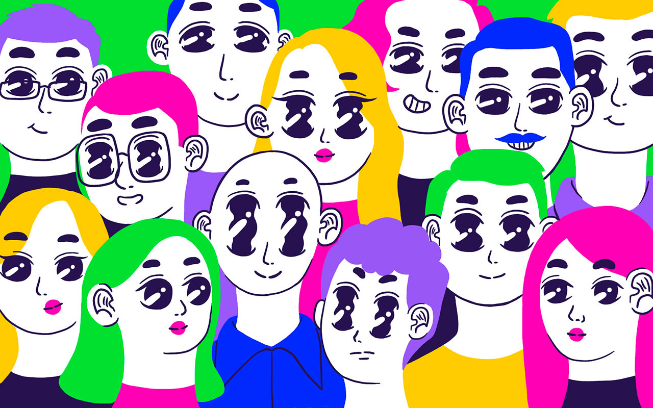 An illustration of a group of people. 