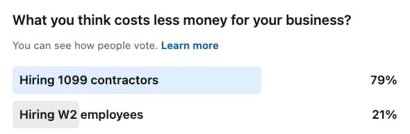 Cost of 1099 versus W2 Cost of 1099 versus W2