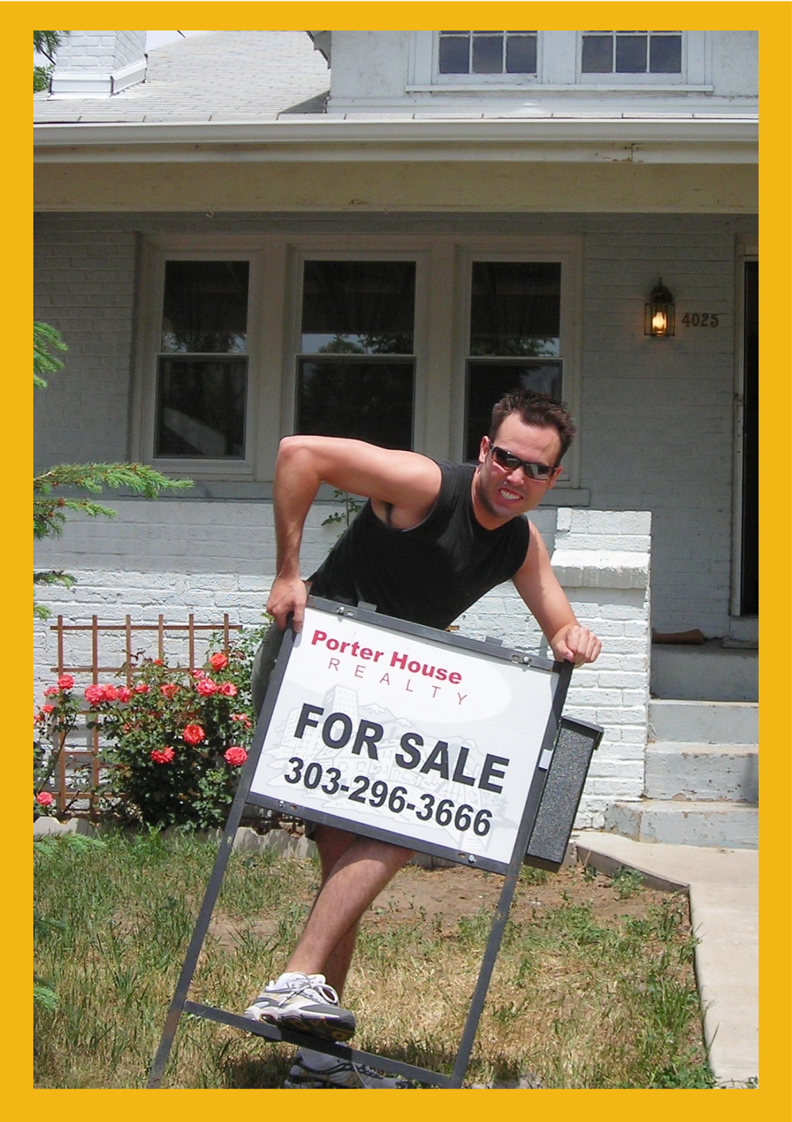 Pilot - Image 2 - Person posing with For Sale sign