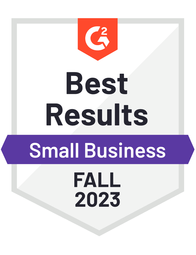 G2 Badge Best Results Small Business