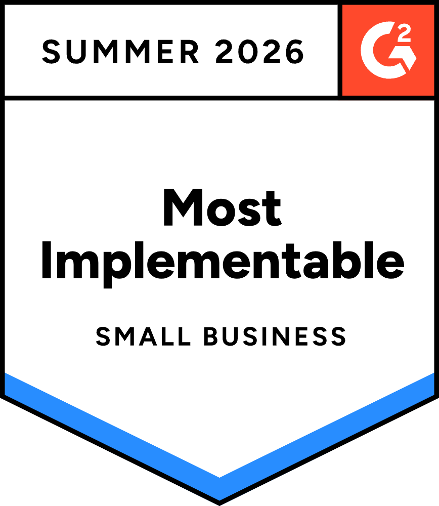 G2 Badge Most Implementable Small Business G2 Badge Most Implementable Small Business