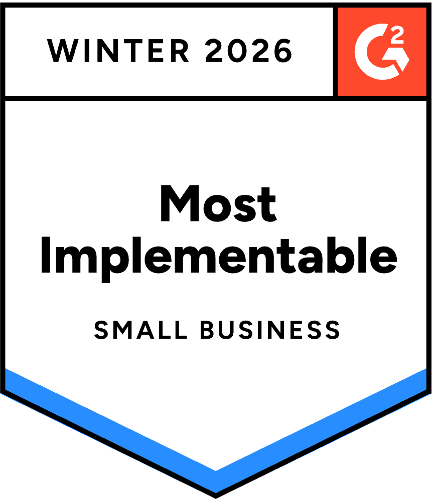 G2 Badge Most Implementable Small Business
