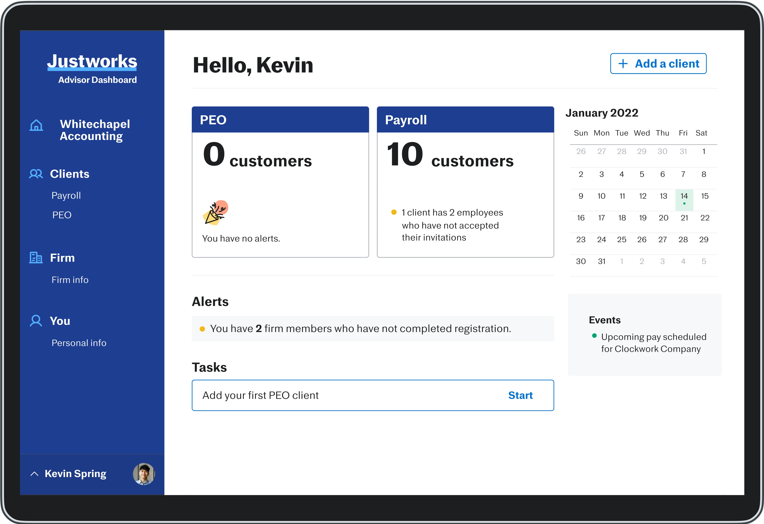 Advisor Dashboard Demo Image