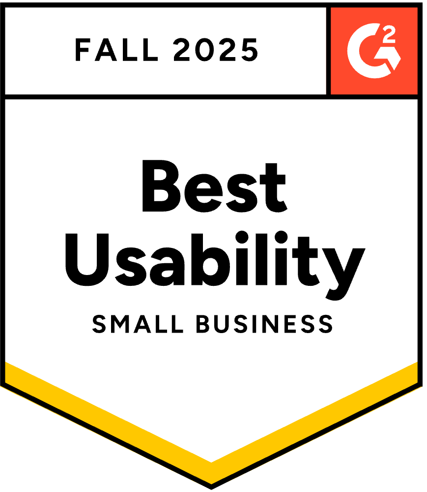 G2 Badge Best Usability Small Business G2 Badge Best Usability Small Business