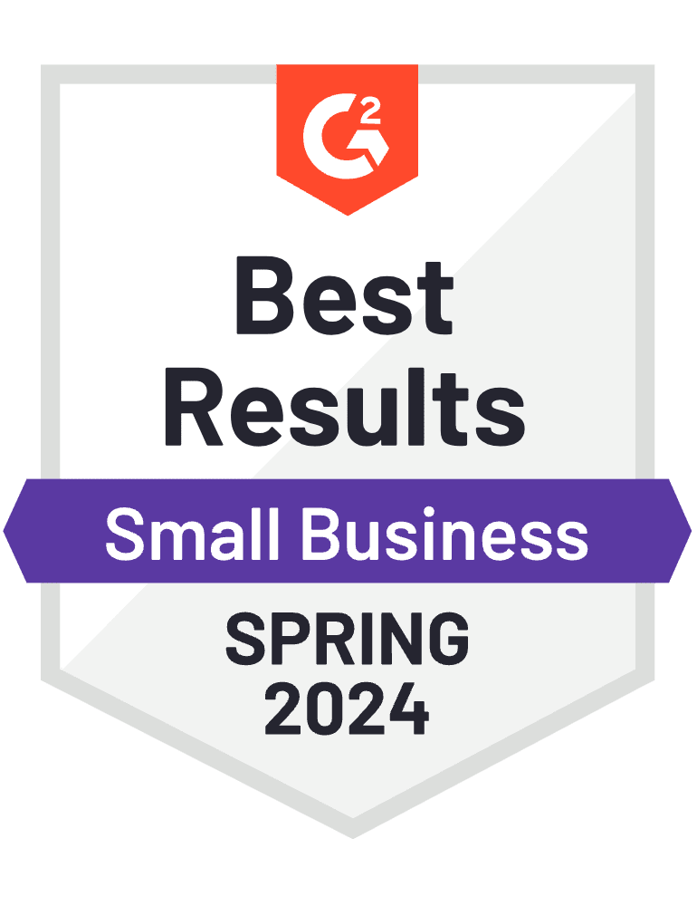 G2 Badge Best Results Small Business
